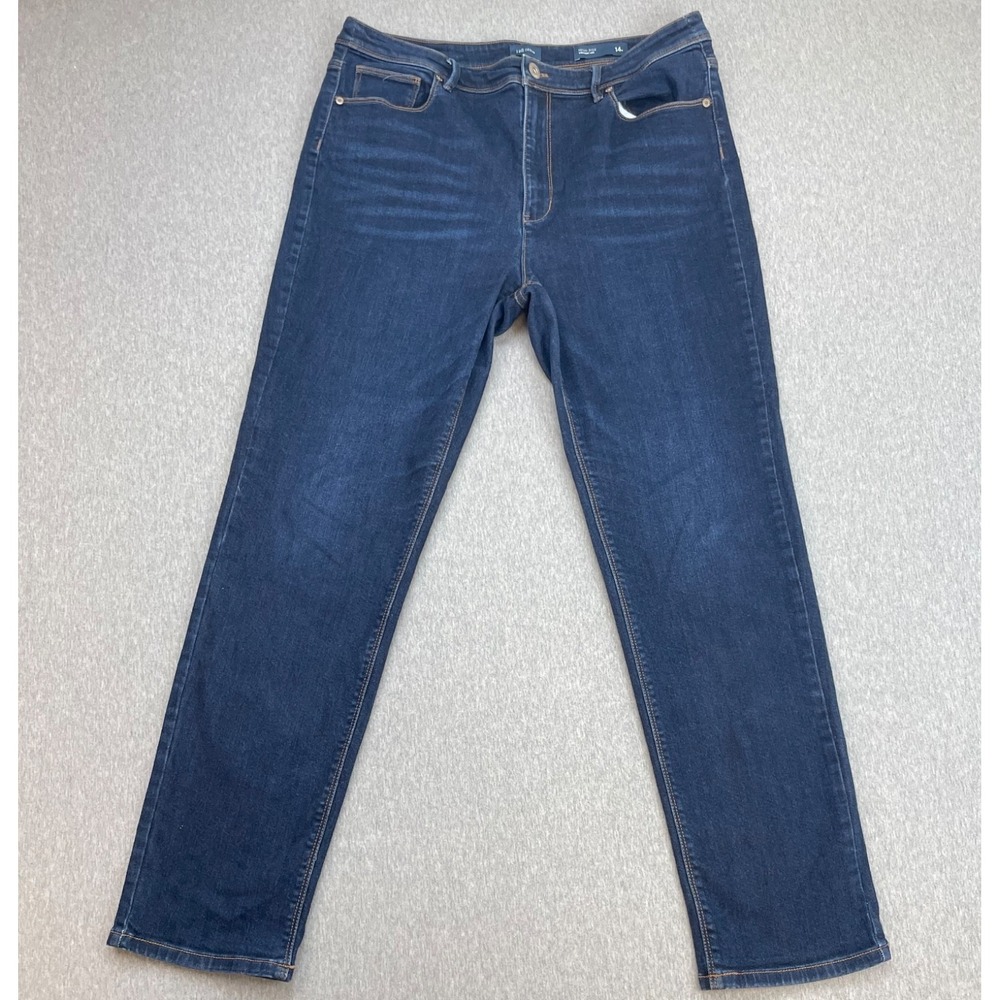 J Jill Denim Jeans Womens 14R Blue Cotton Blend Stretch High-Rise Straight